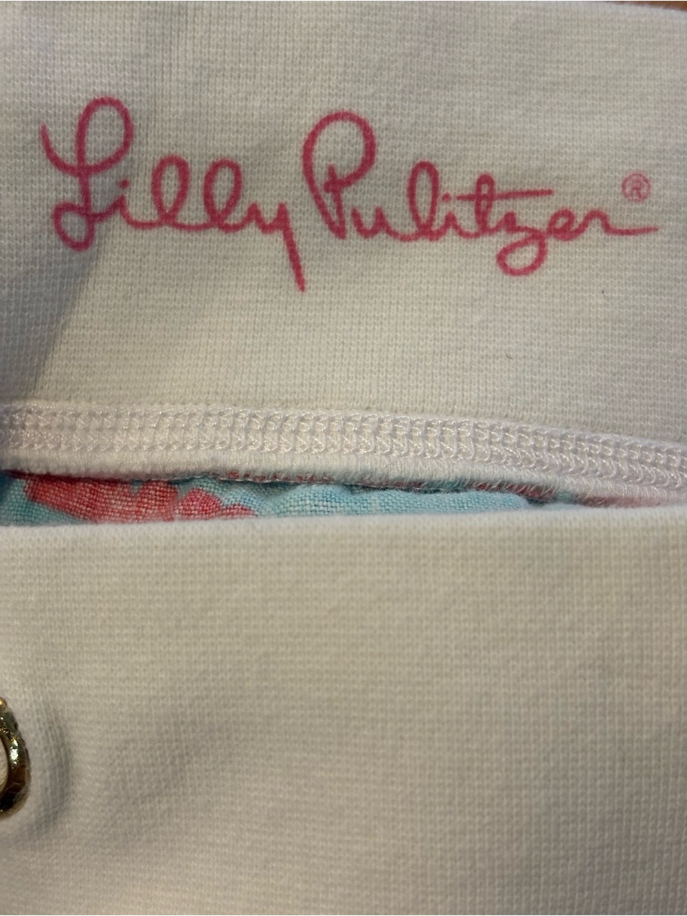 Lilly Pulitzer The Beach Pant Don't Be Shellfish Linen Aqua Coral M - Picture 8 of 8